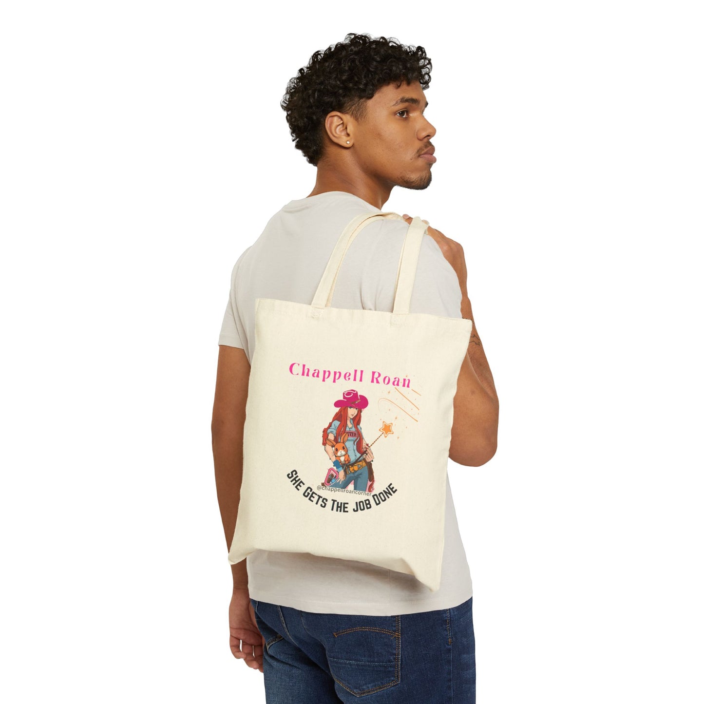 Empowering Cotton Canvas Tote Bag - "She Gets The Job Done" - Perfect for Everyday Use and Gifting