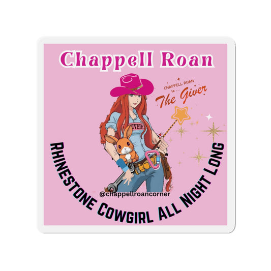 Rhinestone Cowgirl Die-Cut Magnet - Chappell Roan Design for Country Music Lovers