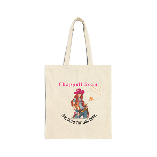 Empowering Cotton Canvas Tote Bag - "She Gets The Job Done" - Perfect for Everyday Use and Gifting